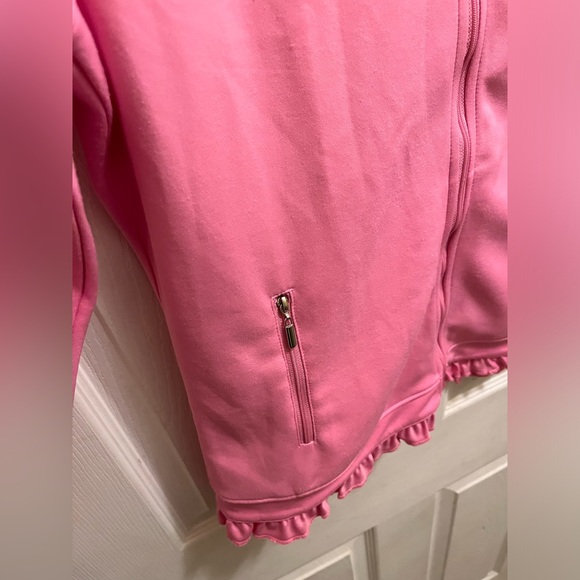 PEBBLE BEACH PERFORMANCE Women’s Pink Golf Athletic Jacket Ruffle Medium - Picture 4 of 5